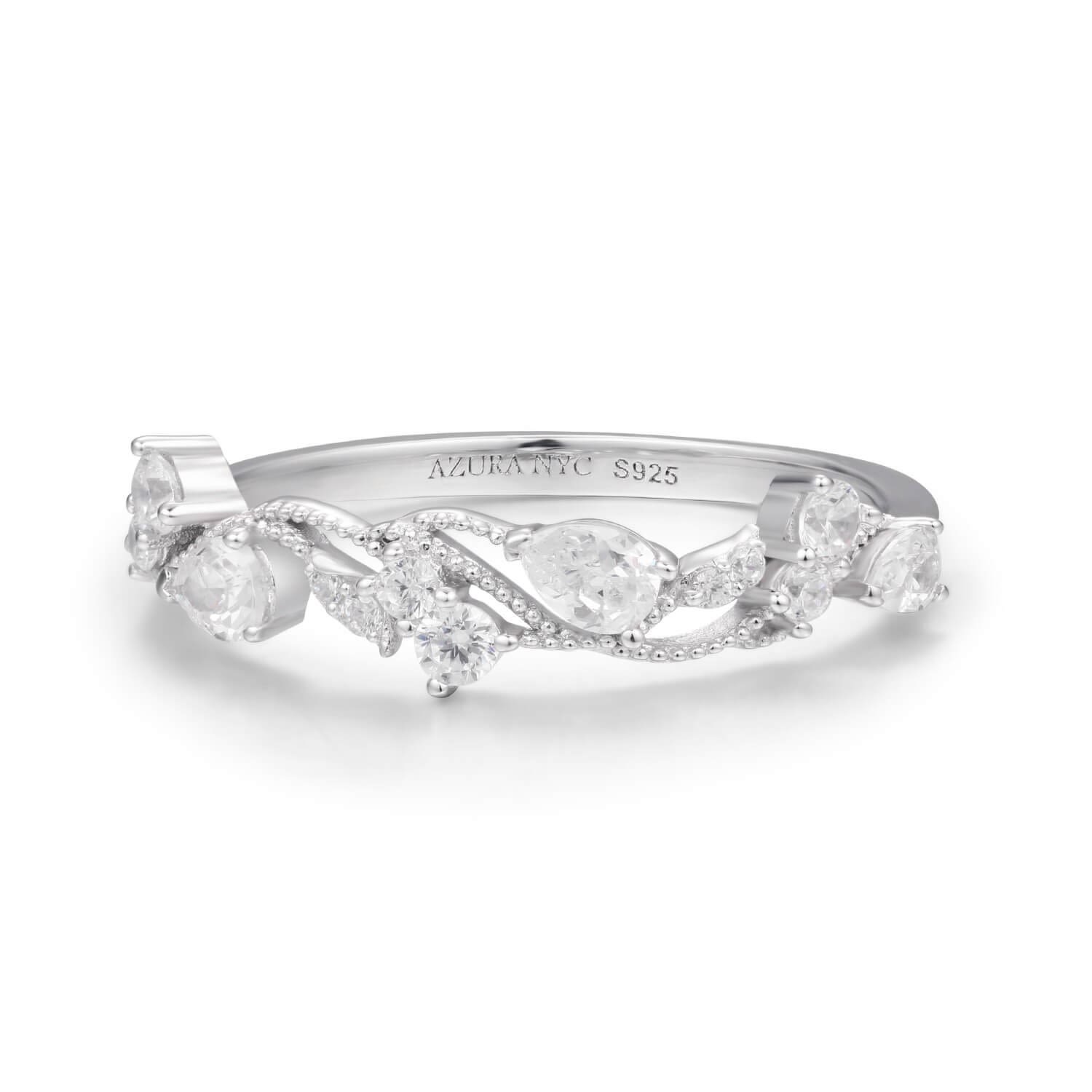 Lily Grace Band White Gold Vermeil