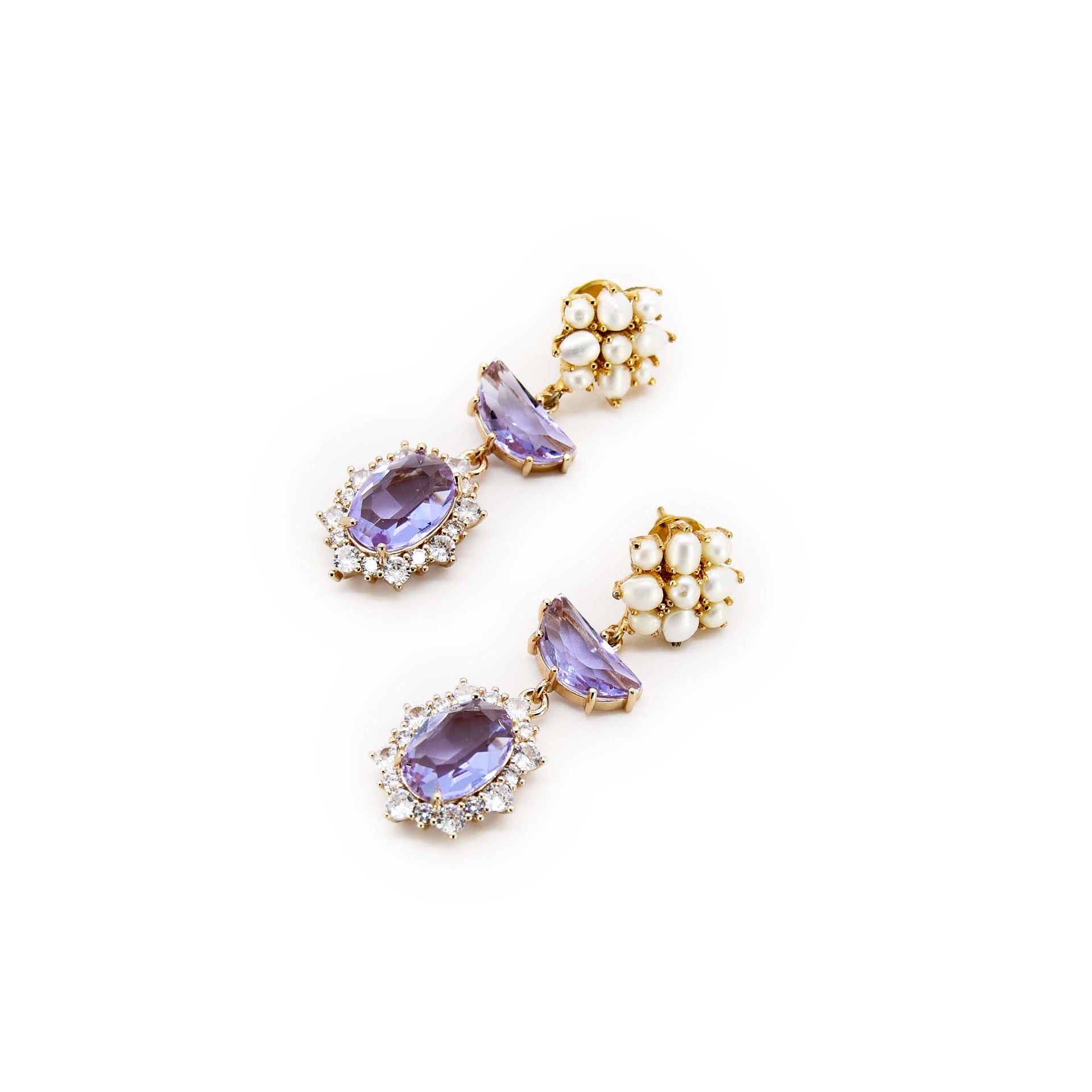 Lavender Lily Of The Nile Handmade Drop Earring