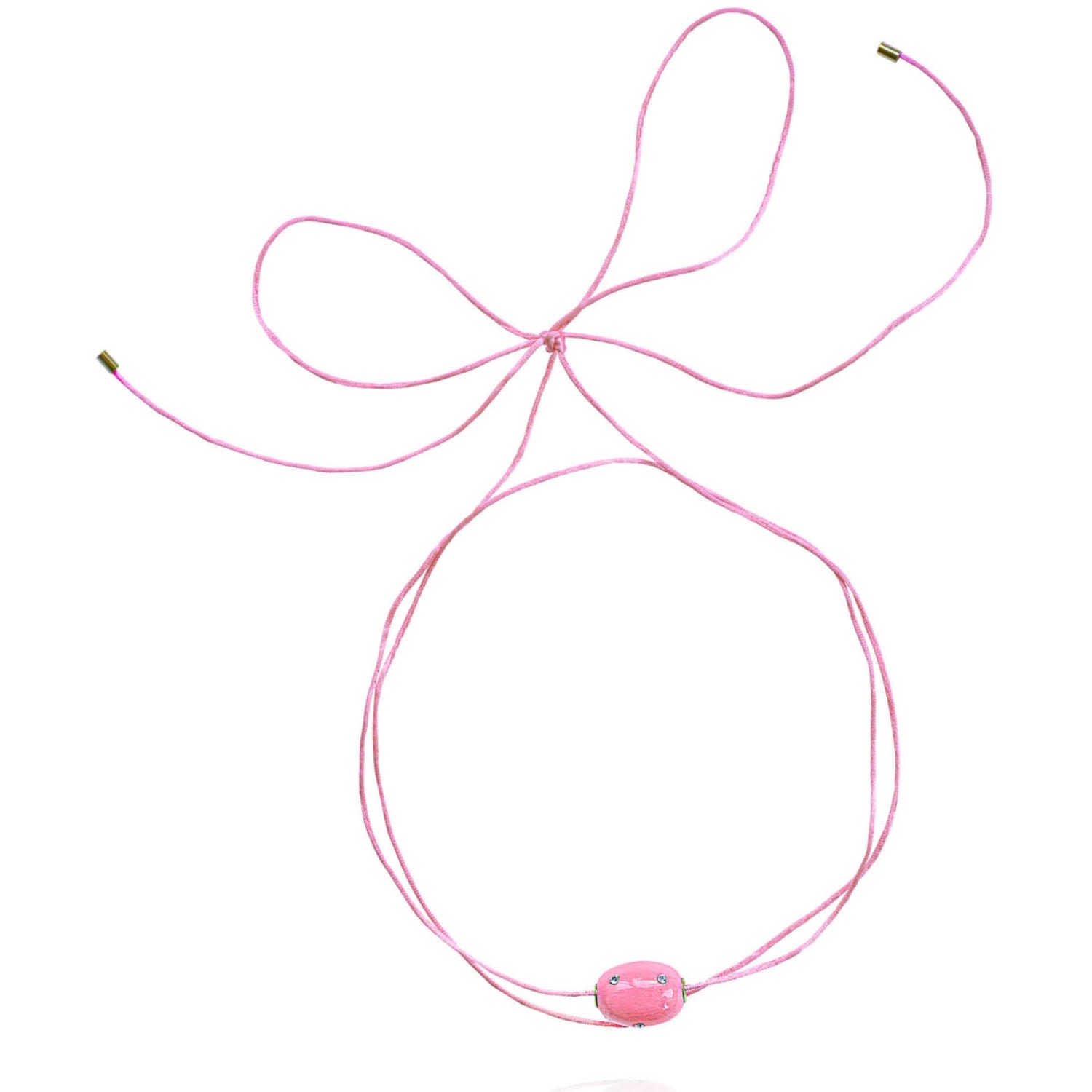 Lily Tie Necklace In Jet Taffy