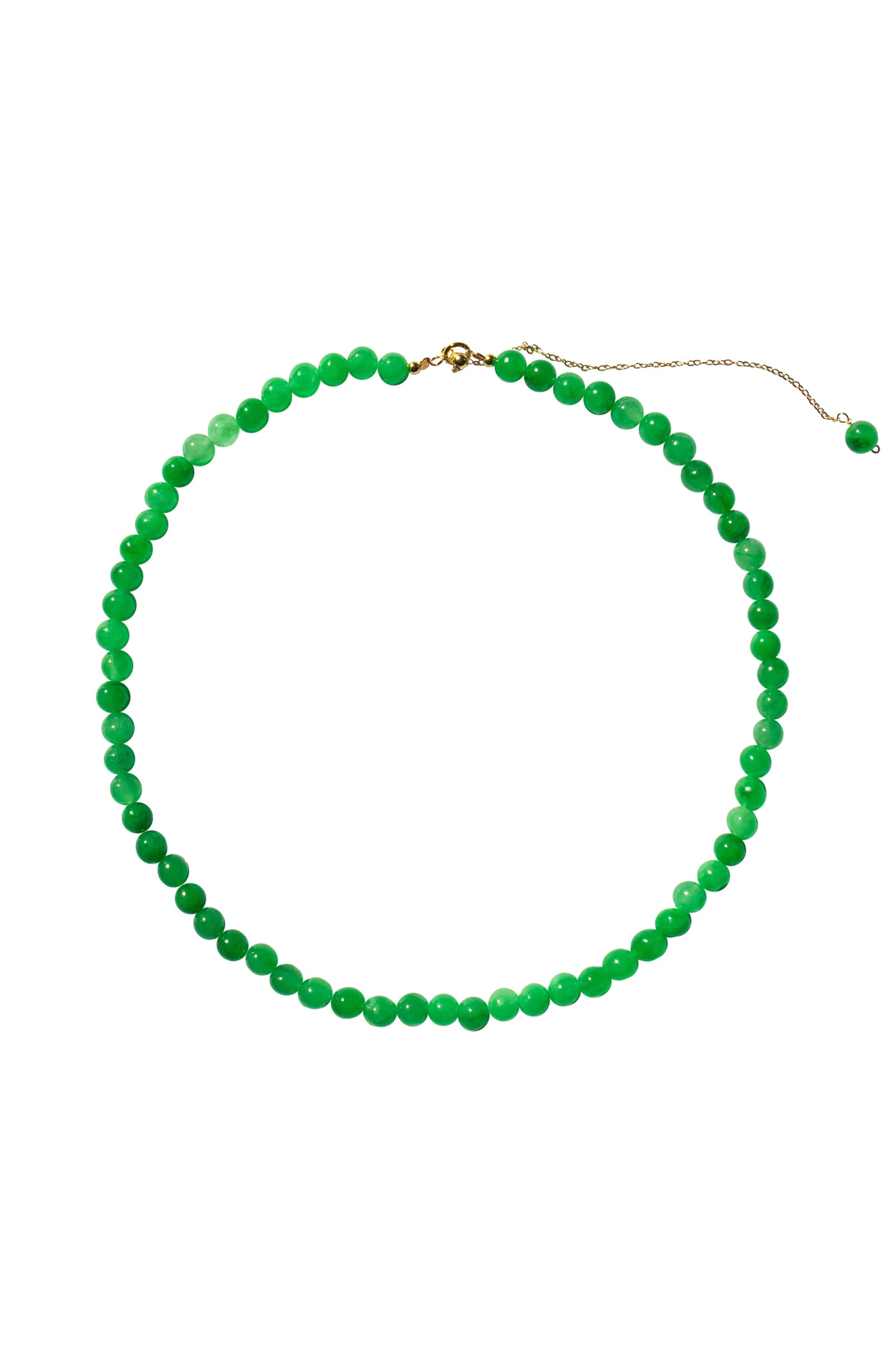 Lime Green Jade Beaded Necklace
