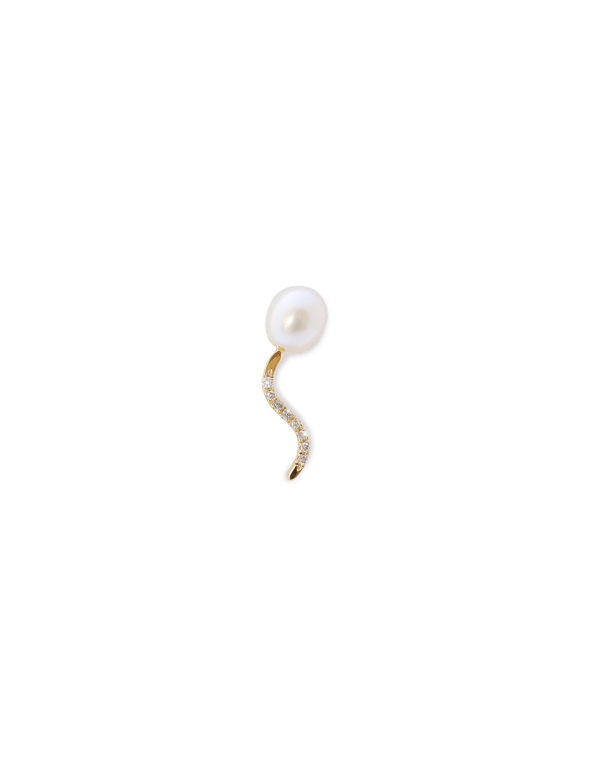 SMALL LINA PEARL & DIAMOND EARRING
