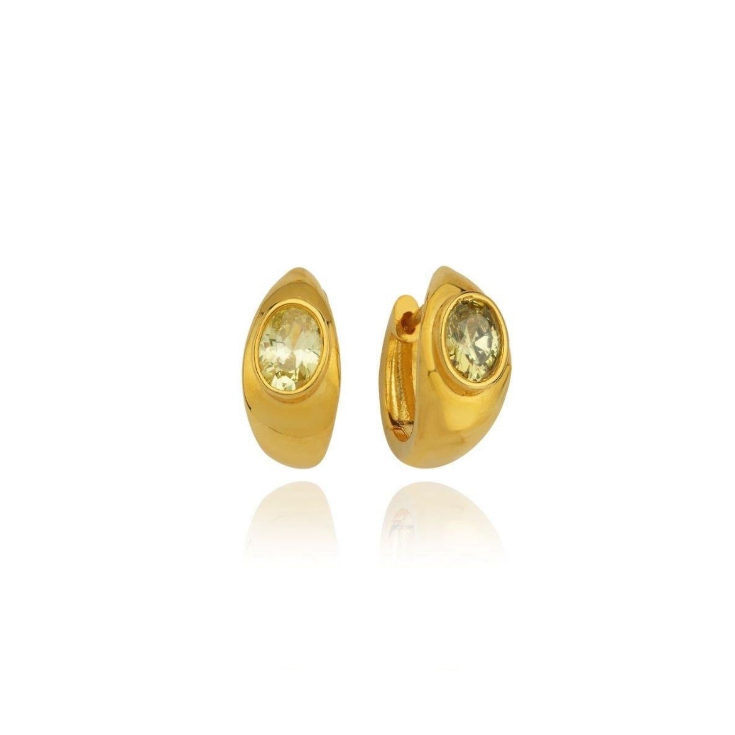 Lina Yellow Drop Stone Huggie Earrings