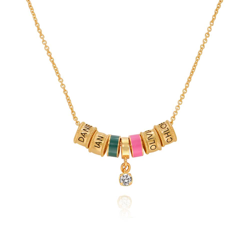 Linda Charm Necklace With Diamond in 18K Gold Vermeil