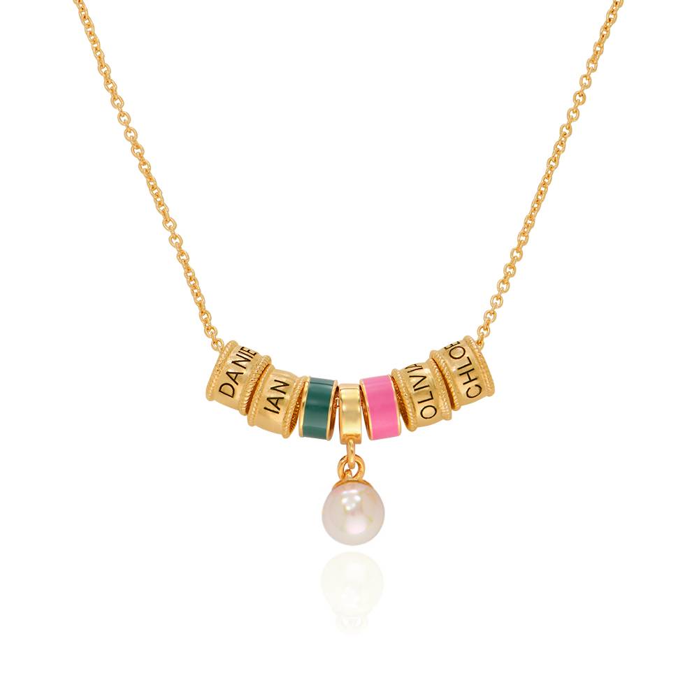 Linda Charm Necklace with Pearl in 18K Gold Plating
