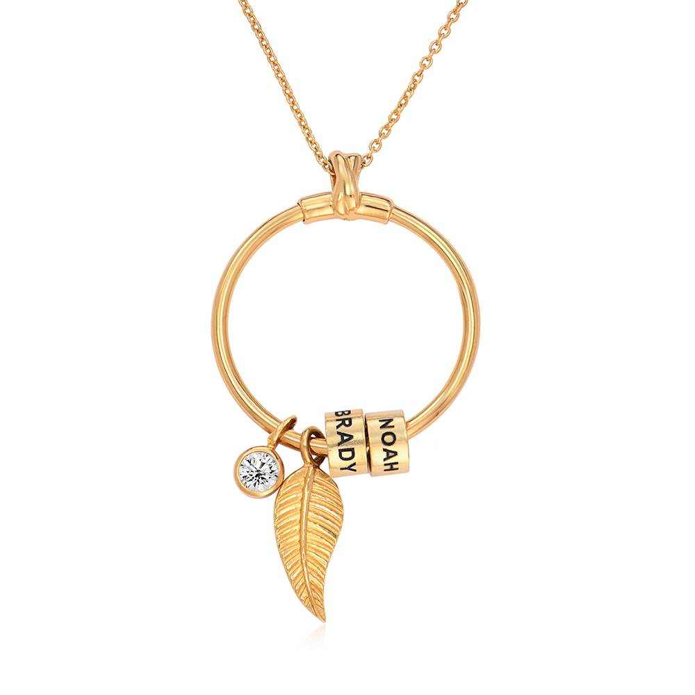 Linda Circle Pendant Necklace in Gold Plating with 1/25 CT. T.W Lab ? Created Diamond