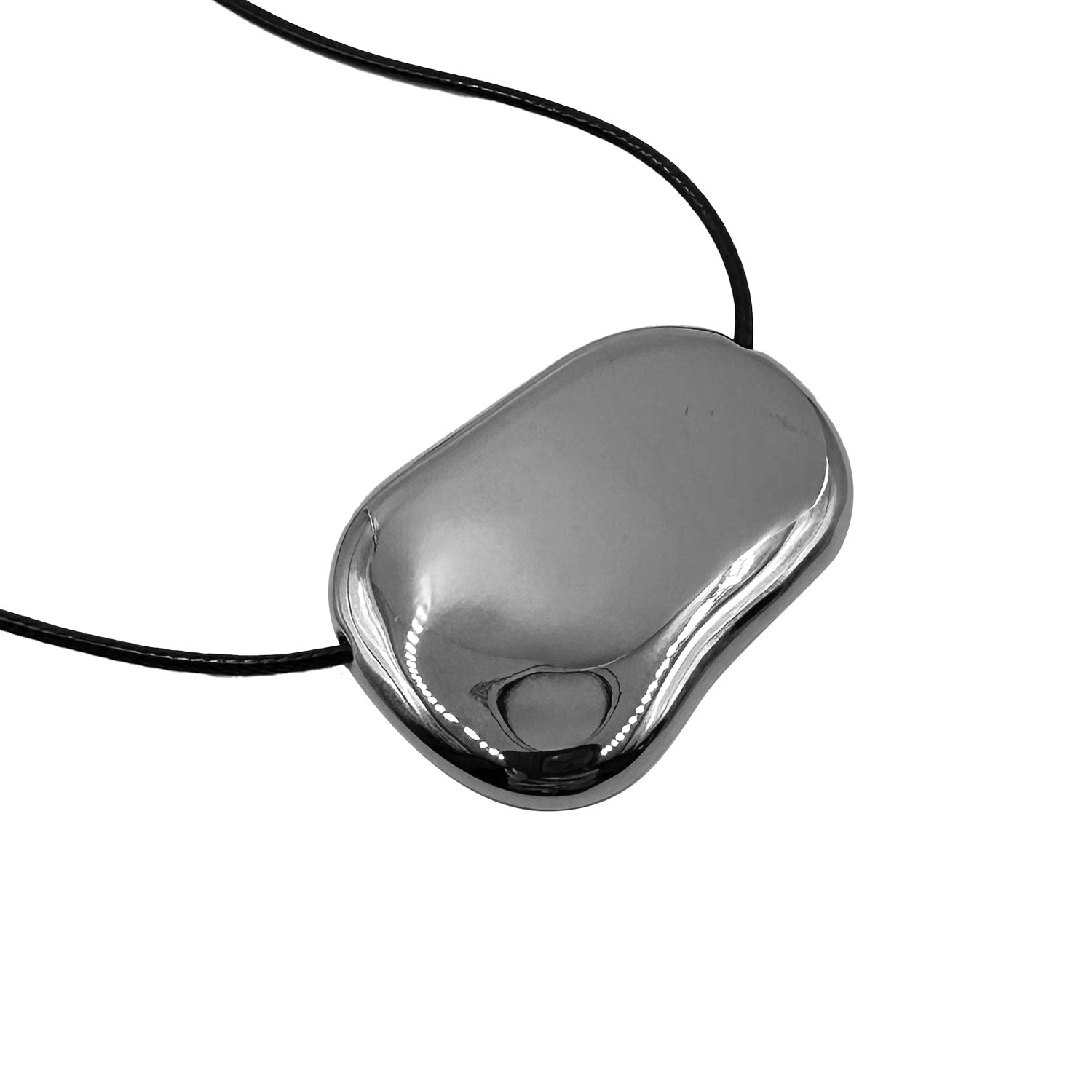 Linda Cord Vegan Leather Necklace Silver