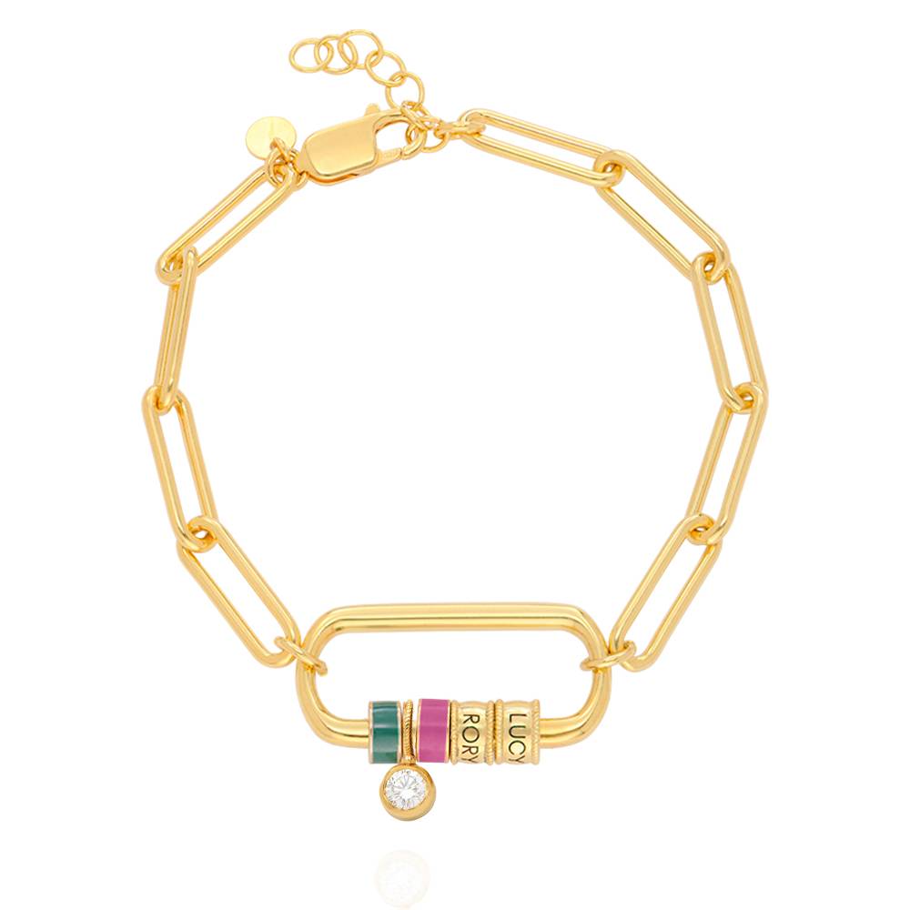 Linda Oval Clasp Bracelet With 0.25CT Diamond in 18K Gold Plating