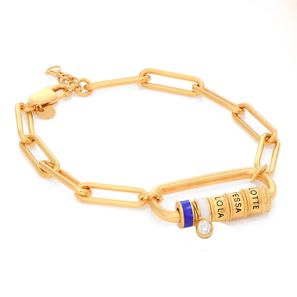 Linda Oval Clasp Bracelet With 0.25CT Diamond in 18K Gold Vermeil