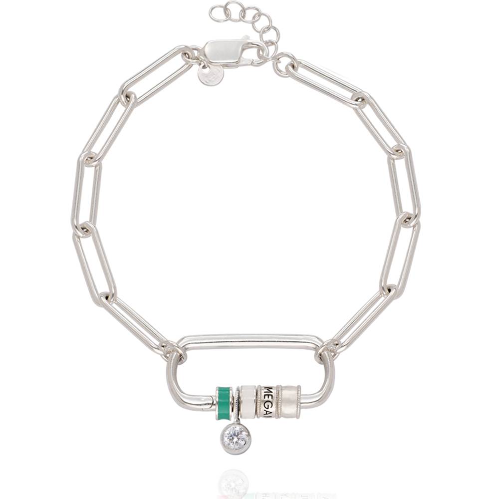 Linda Oval Clasp Bracelet With 0.25CT Diamond in Sterling Silver