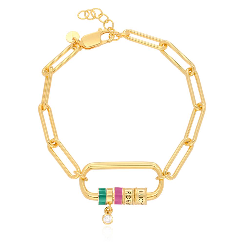 Linda Oval Clasp Bracelet With Diamond in 18K Gold Vermeil