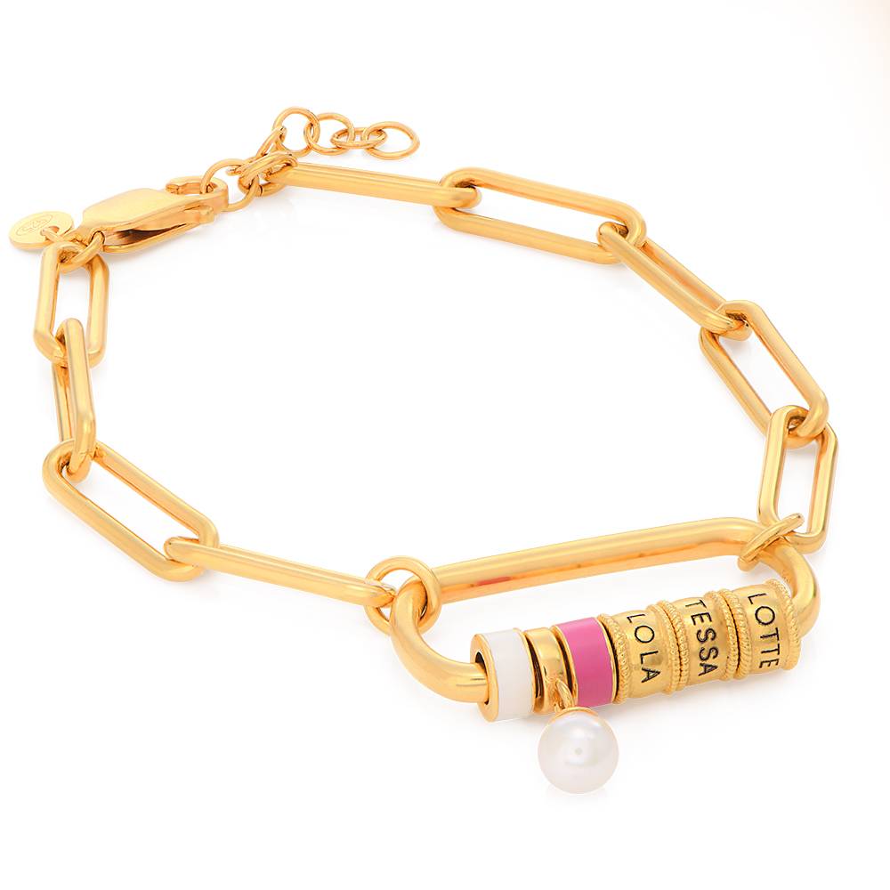 Linda Carabiner Bracelet with Pearl in 18K Gold Plating