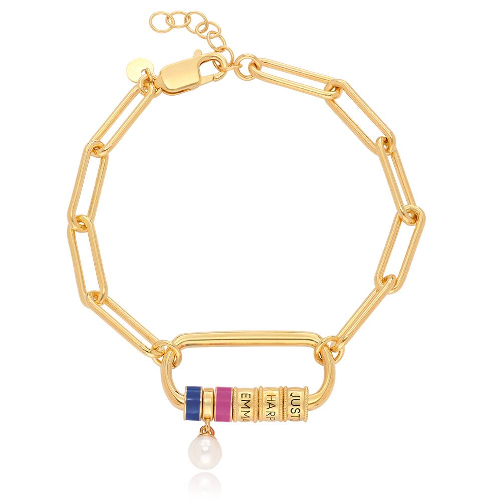 Linda Carabiner Bracelet with Pearl in 18K Gold Plating