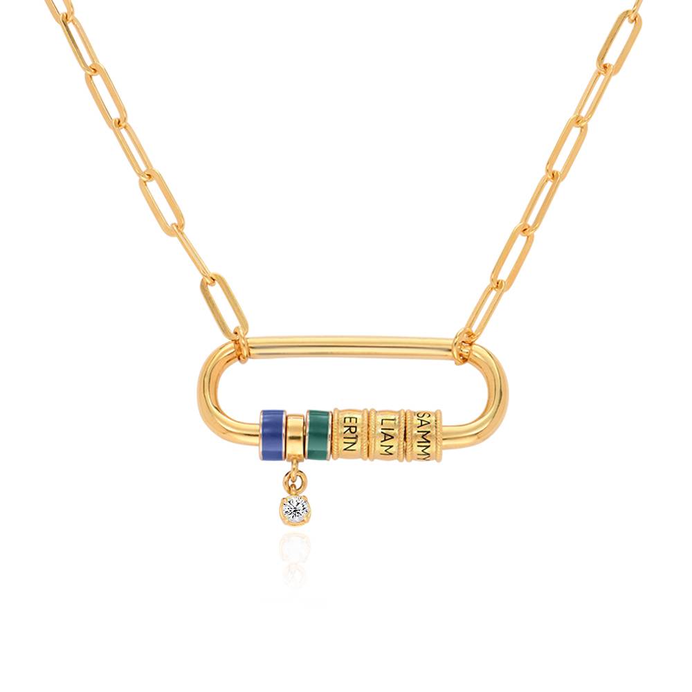 Linda Oval Clasp Necklace With Diamond in 18K Gold Vermeil