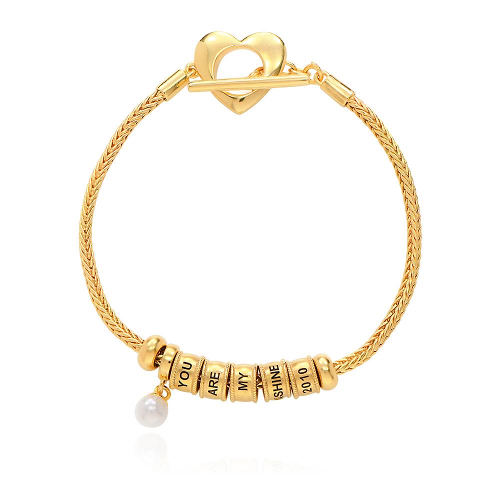 Linda Toggle Heart Charm Bracelet with Pearl in 18K Gold Vermeil