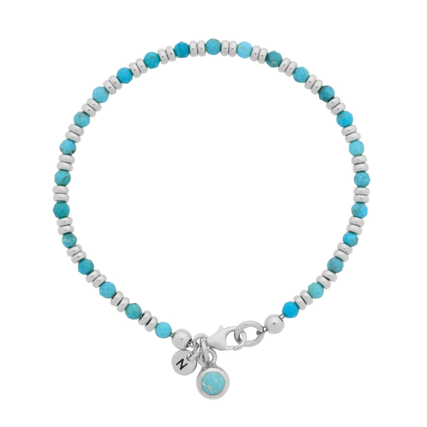 Linear December Birthstone Bracelet Turquoise Sterling Silver