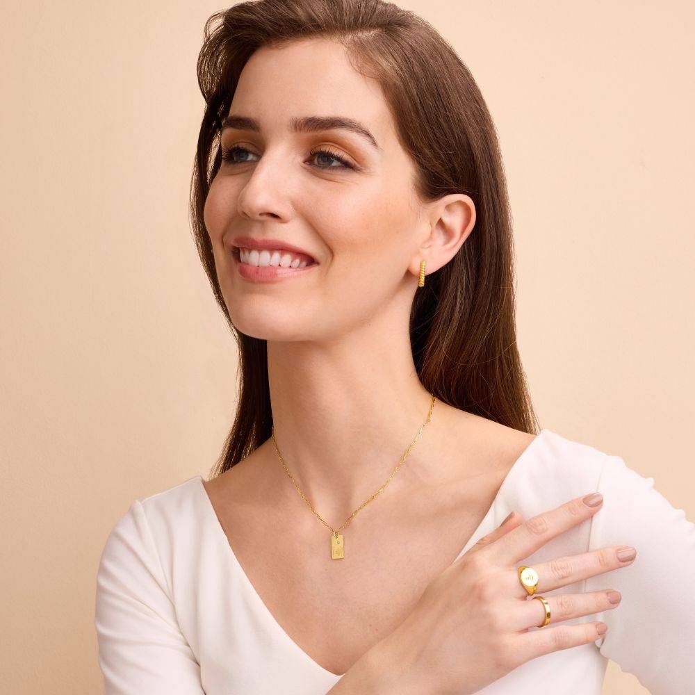Link Blossom Birth Flower & Diamond Necklace in 18K Gold Plating