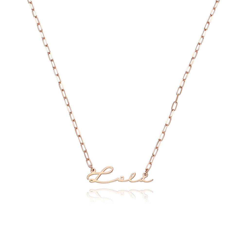 Signature Link Chain Name Necklace in 18k Rose Gold Plating