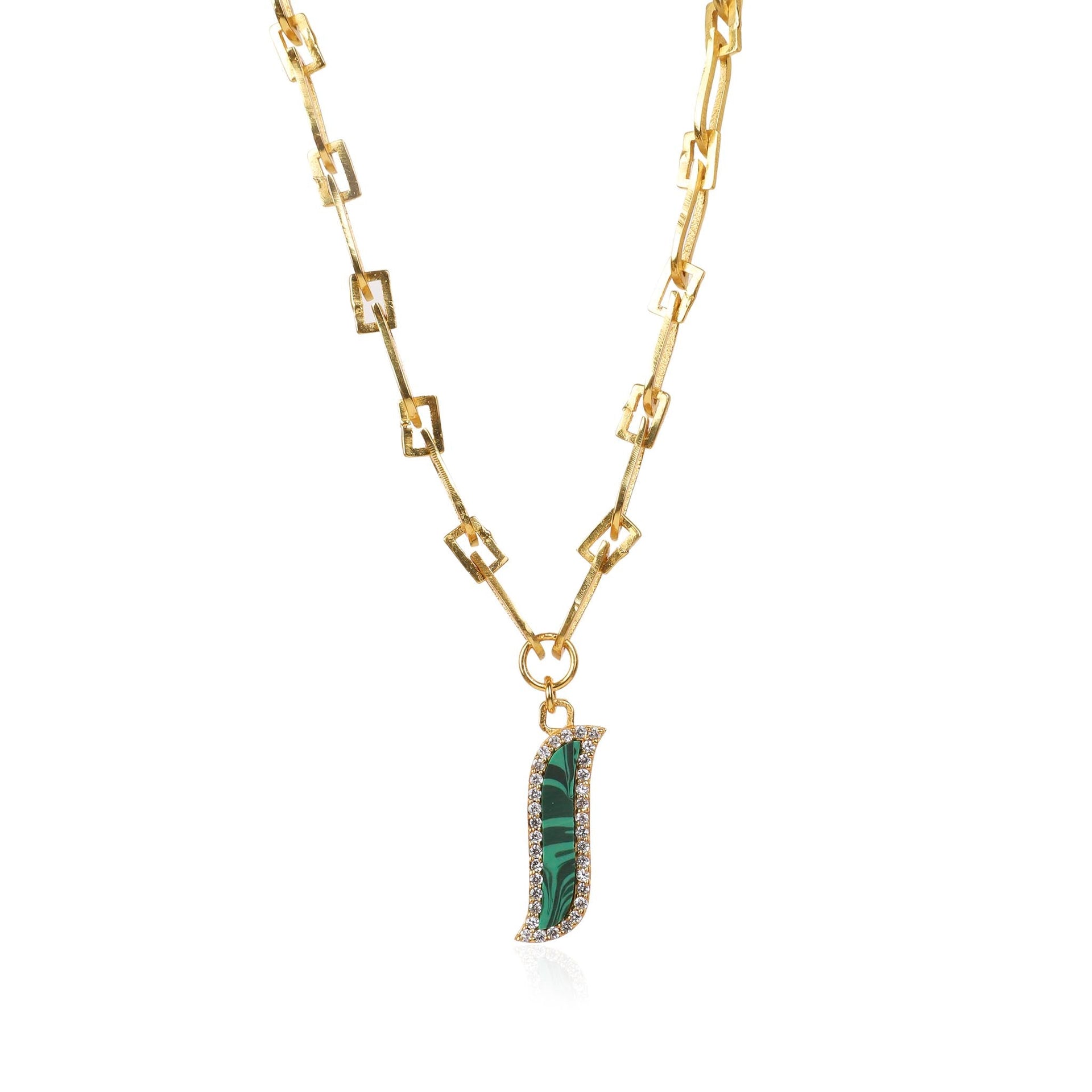 Link Necklace - Malachite Wave Symphony