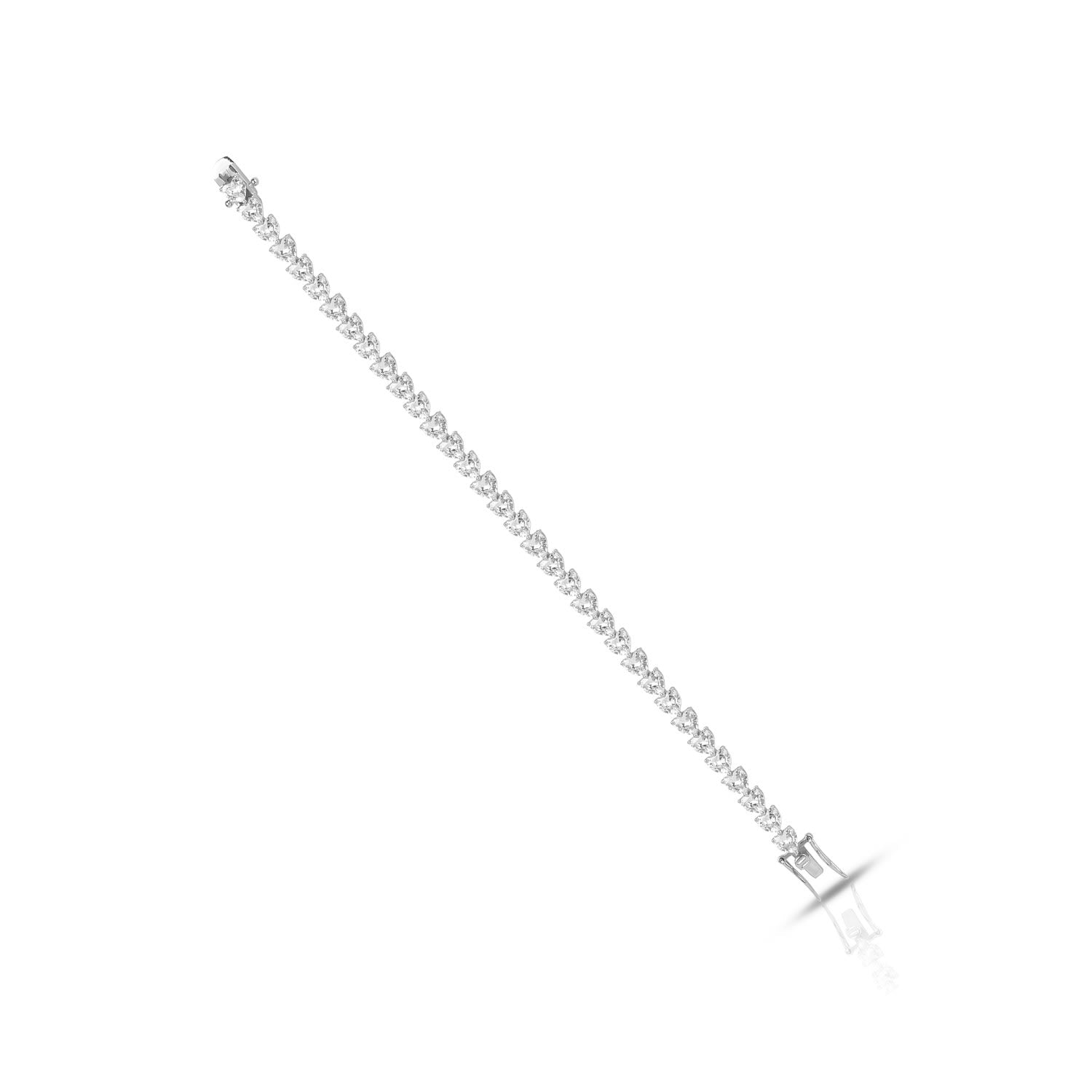 Liny Heart Tennis Bracelet -Silver