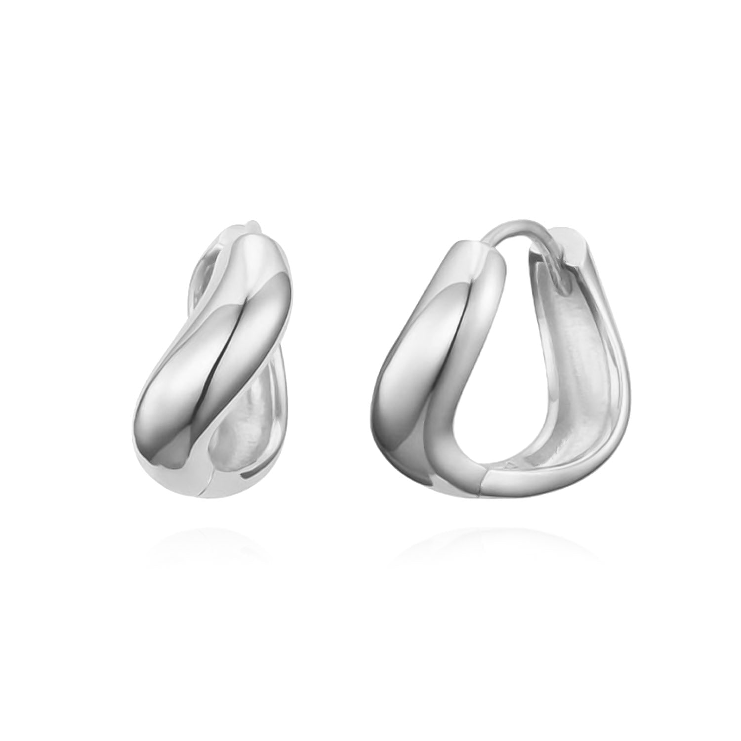 Liquid Curve Huggie Hoop Earrings