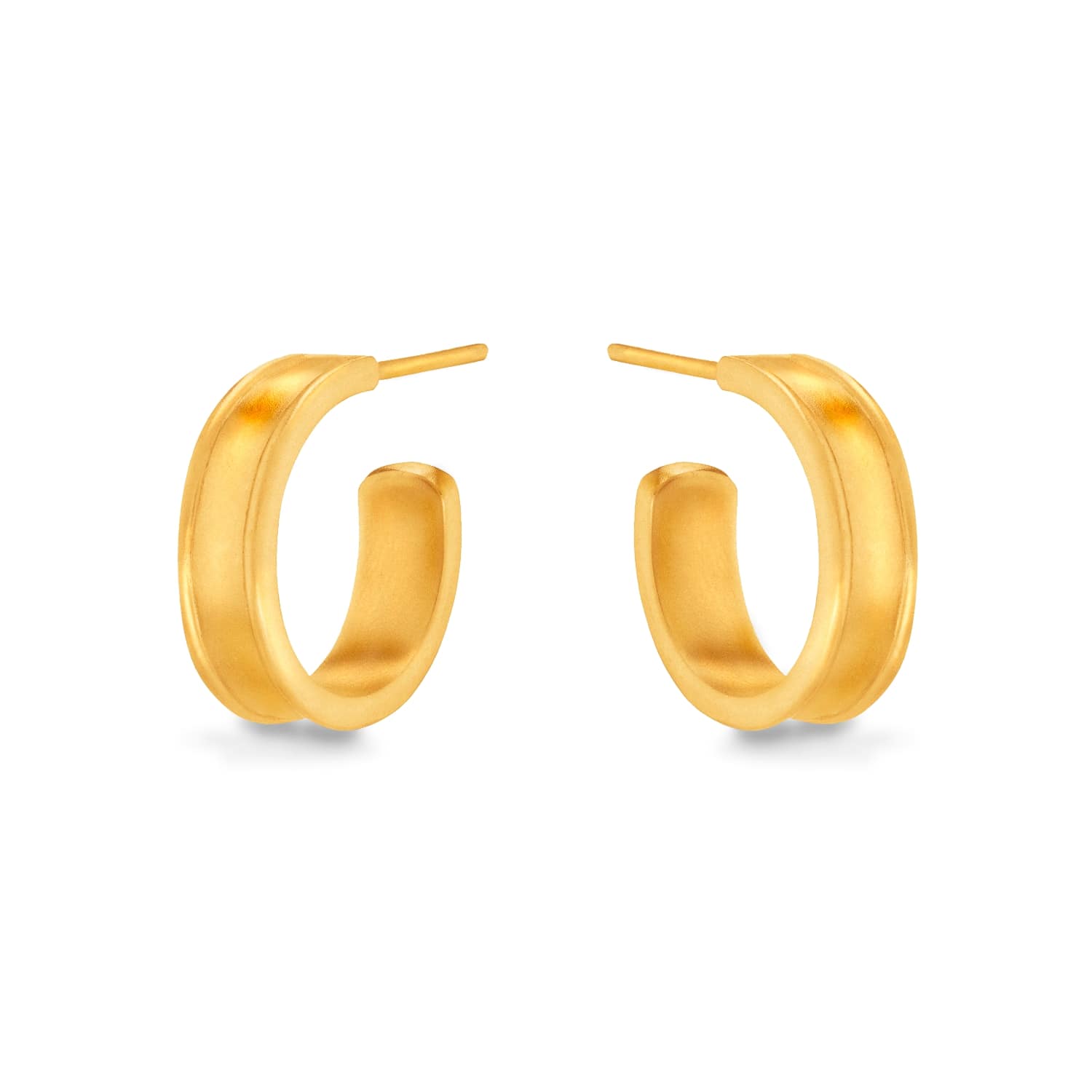 Gold Liquid Metal Hoop Earrings