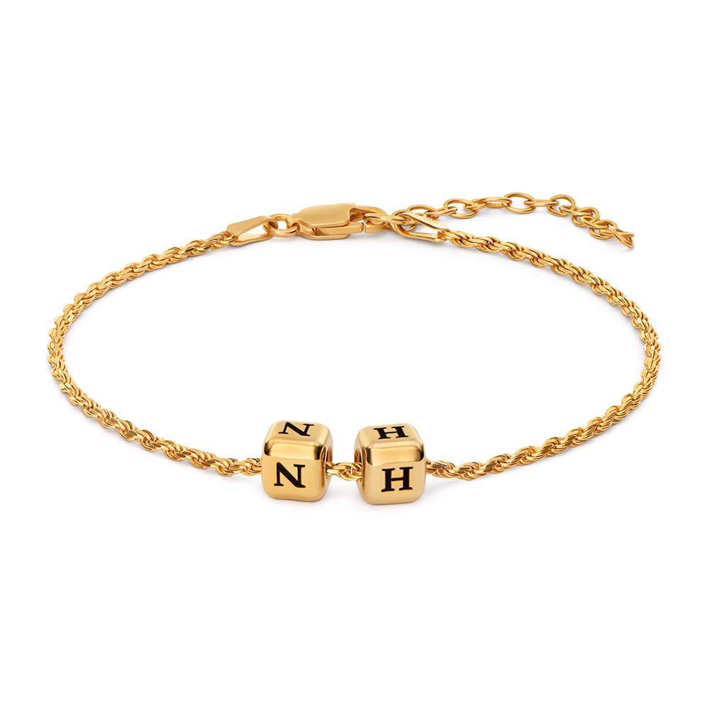 Little Loves Initial Cube Bracelet in Gold Plating