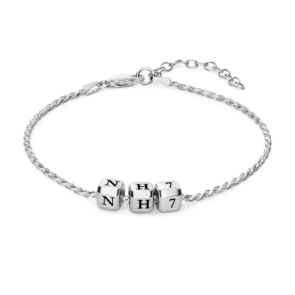 Little Loves Initial Cube Bracelet in Silver