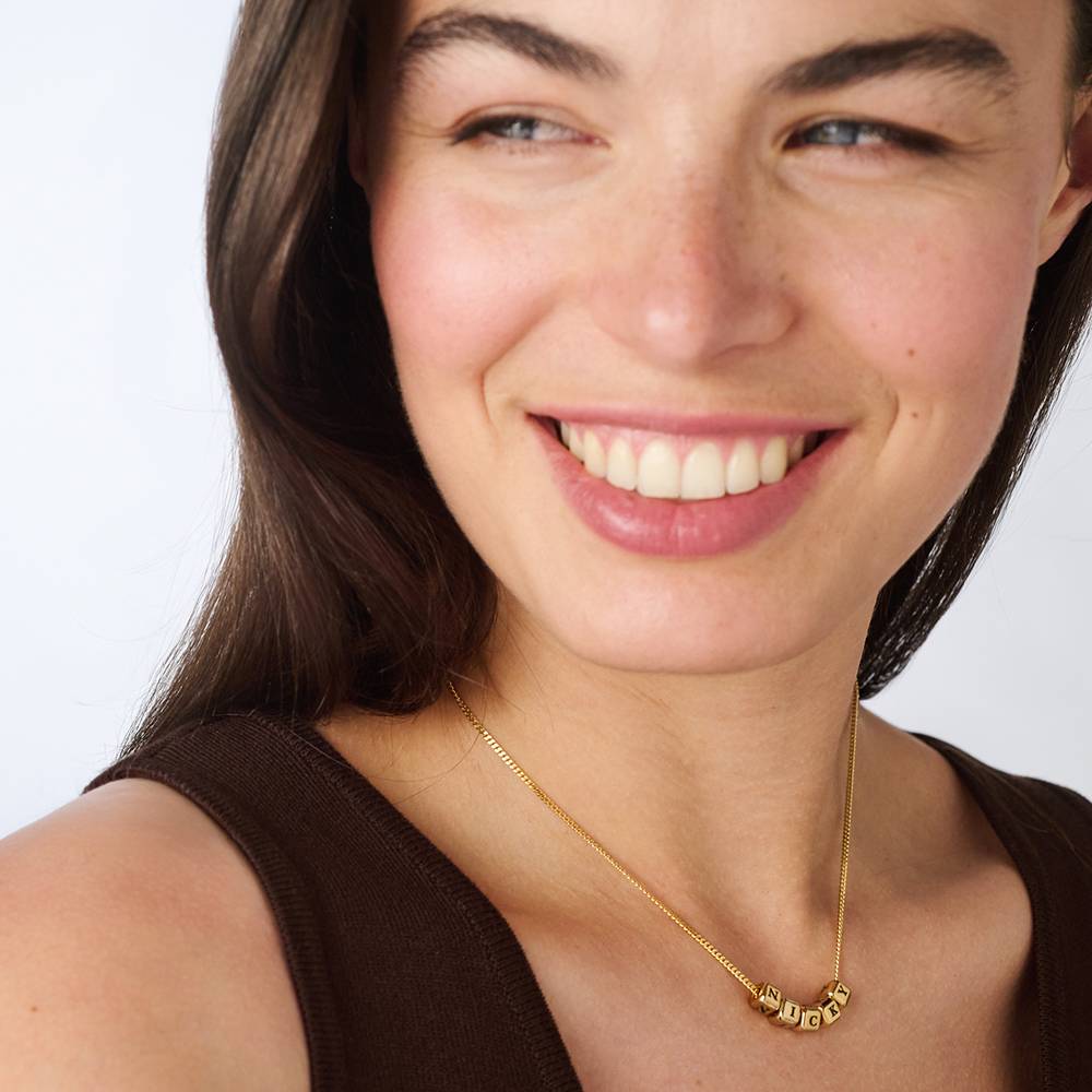 Little Loves Initial Cube Necklace in Gold Plating