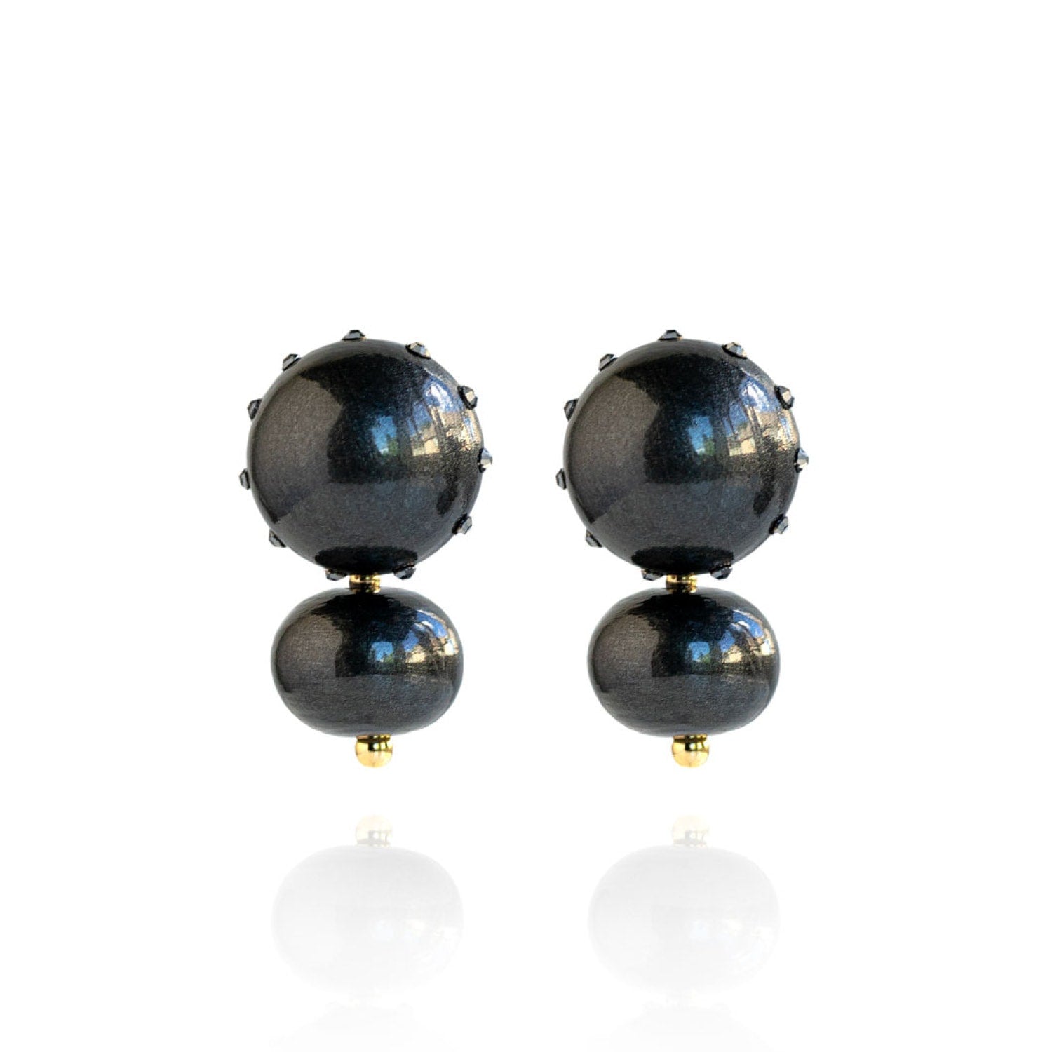 Livia Earrings In Black Coral