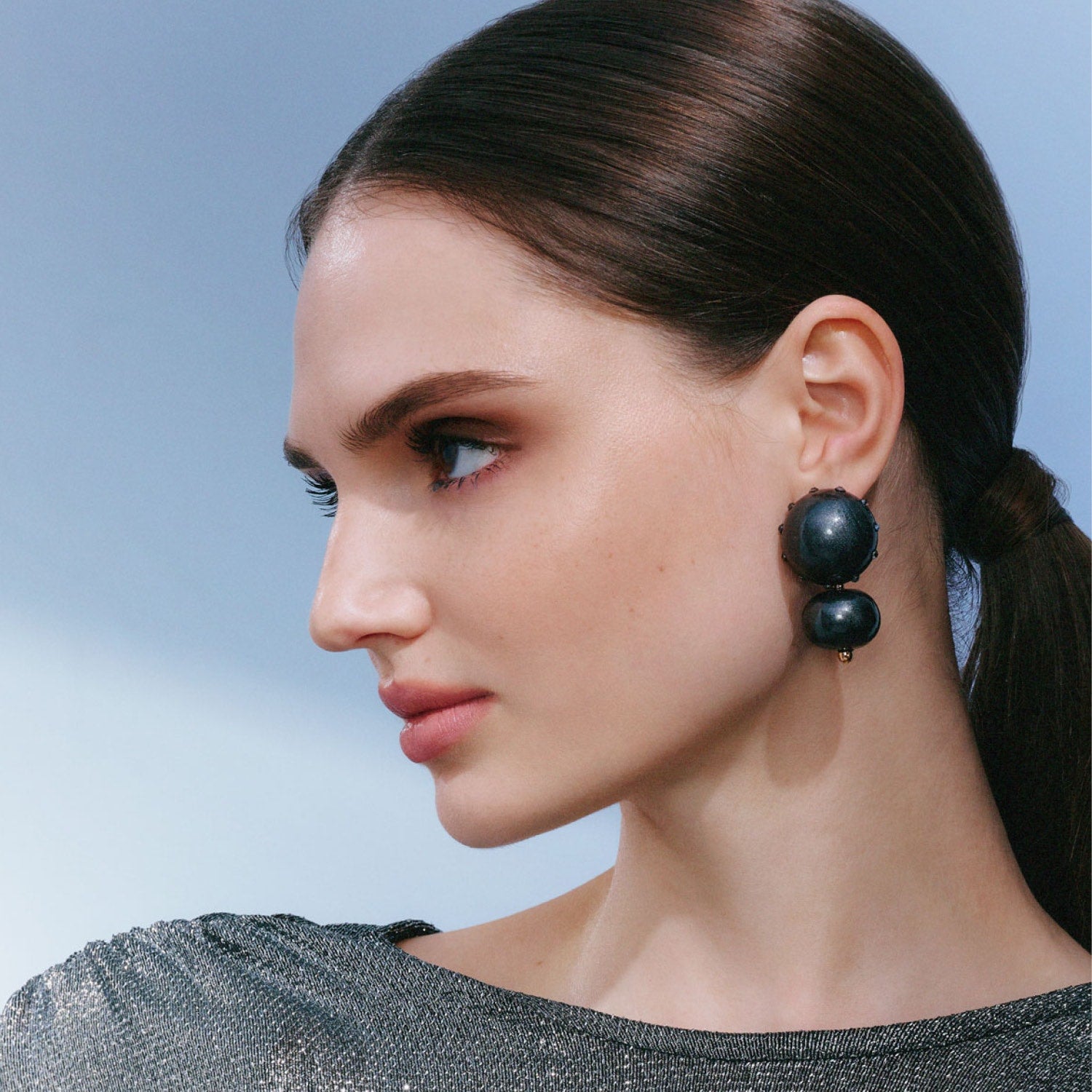 Livia Earrings In Black Coral