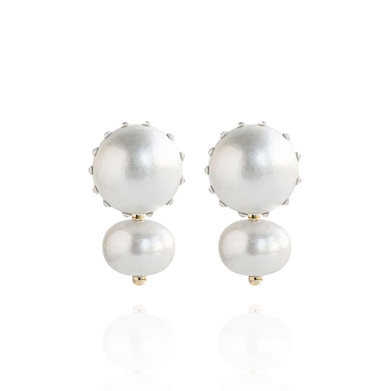 Livia Earrings In White Heron