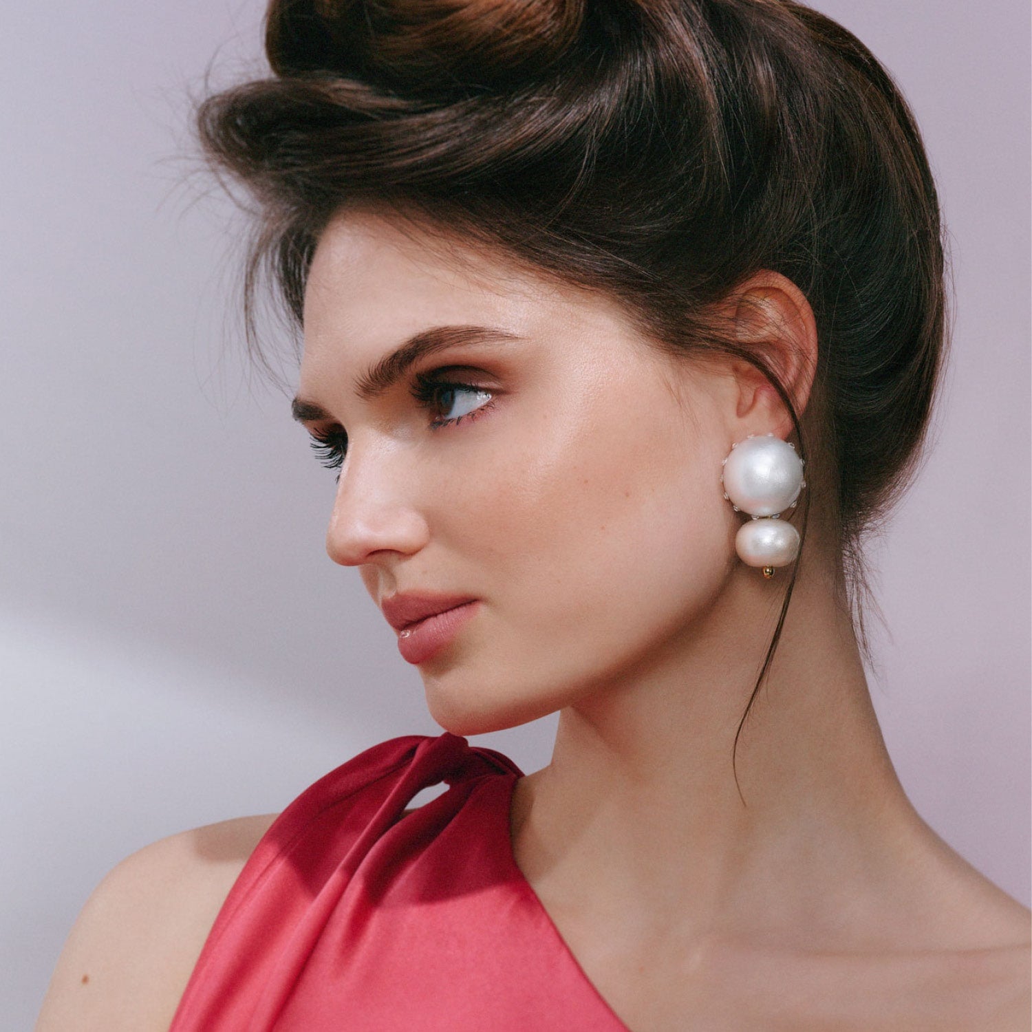 Livia Earrings In White Heron