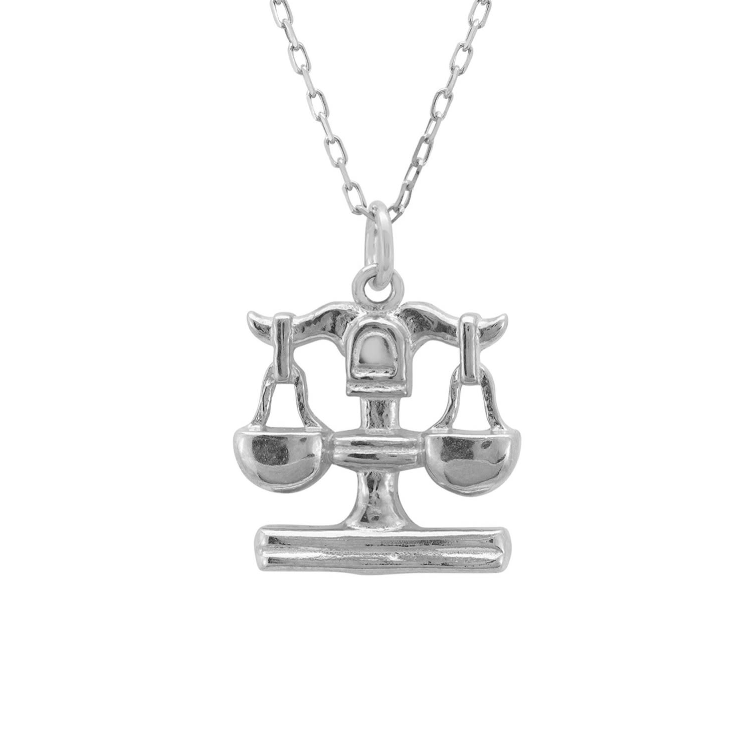 Zodiac Star Sign Necklace Silver Libra