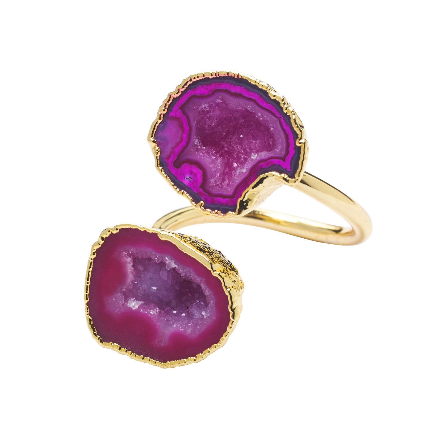 Berry Duo Crystal Adjustable Gold Ring