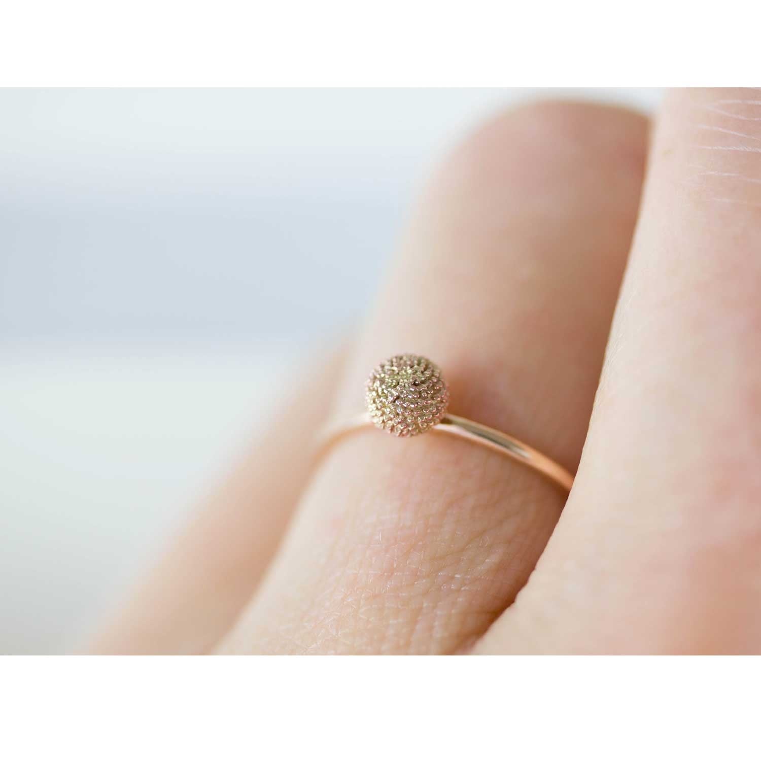 Dahlia Stacking Ring – Solid Rose Gold