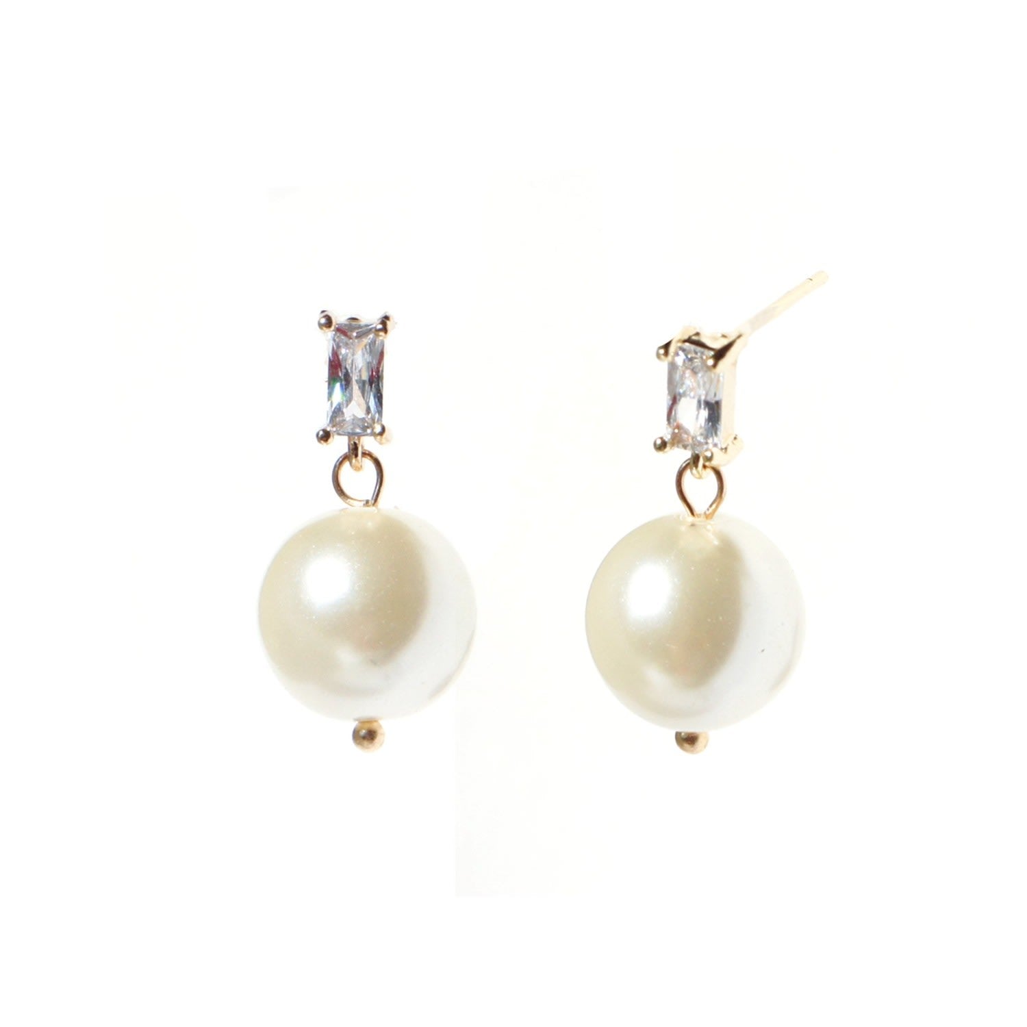 In My Orbit Crystal & Pearl Drop Earrings - Ivory