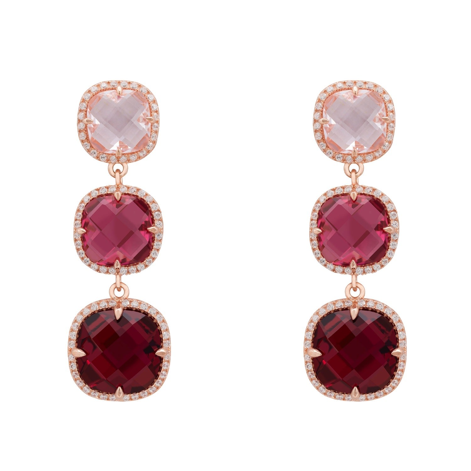 Knightsbridge Earrings Rosegold Pinks