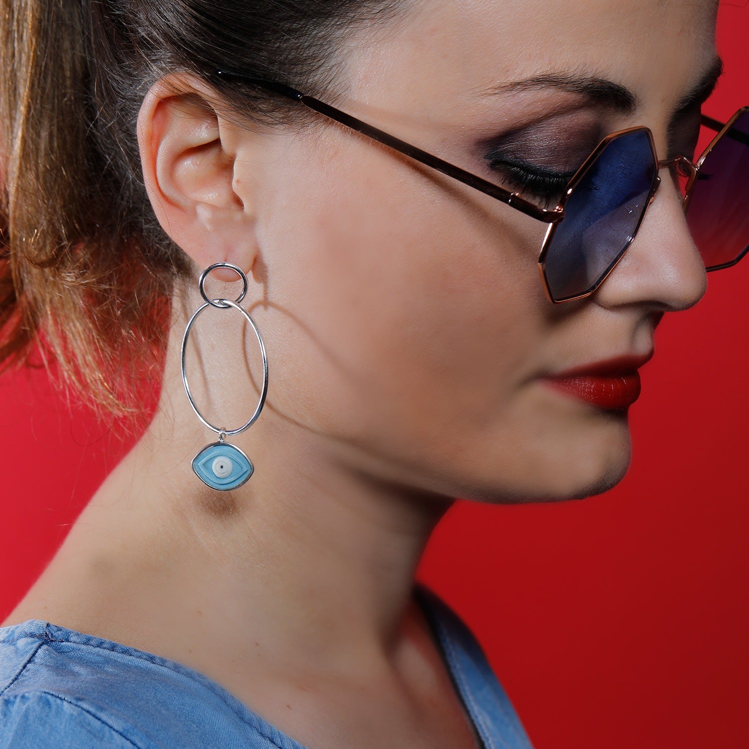 Evil Eye Hoop Earrings