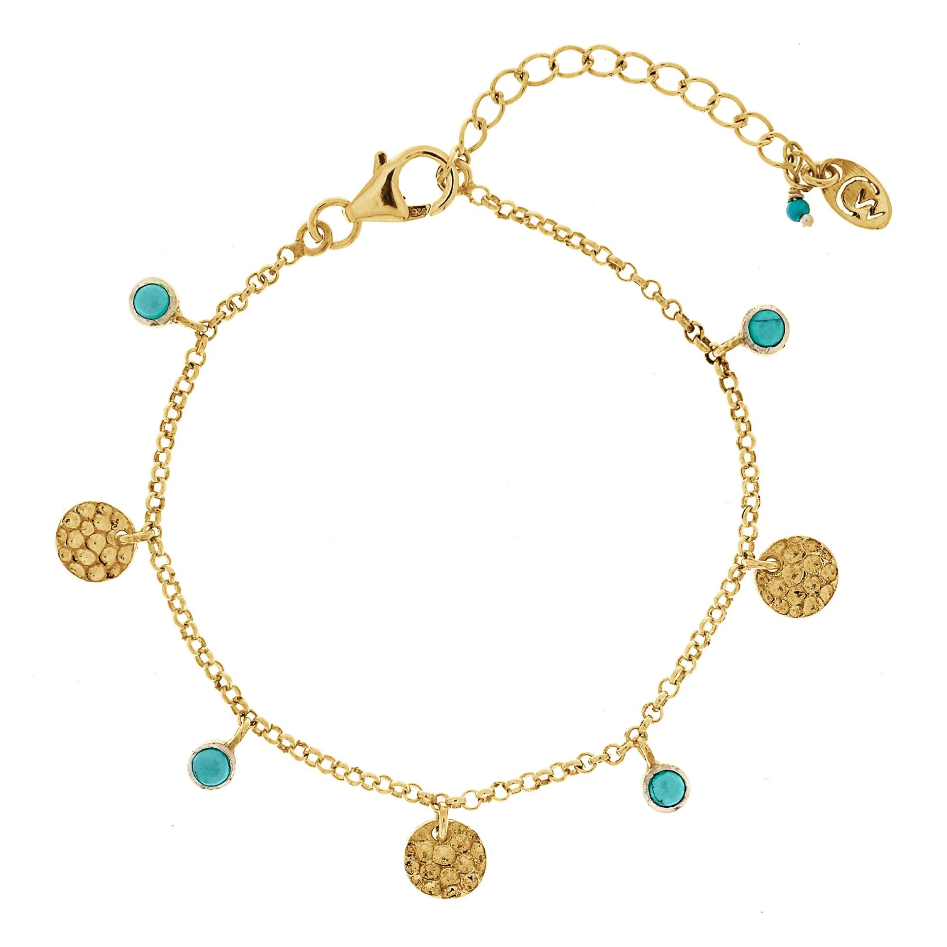 Lakshmi Gold Vermeil Bracelet - Turquoise