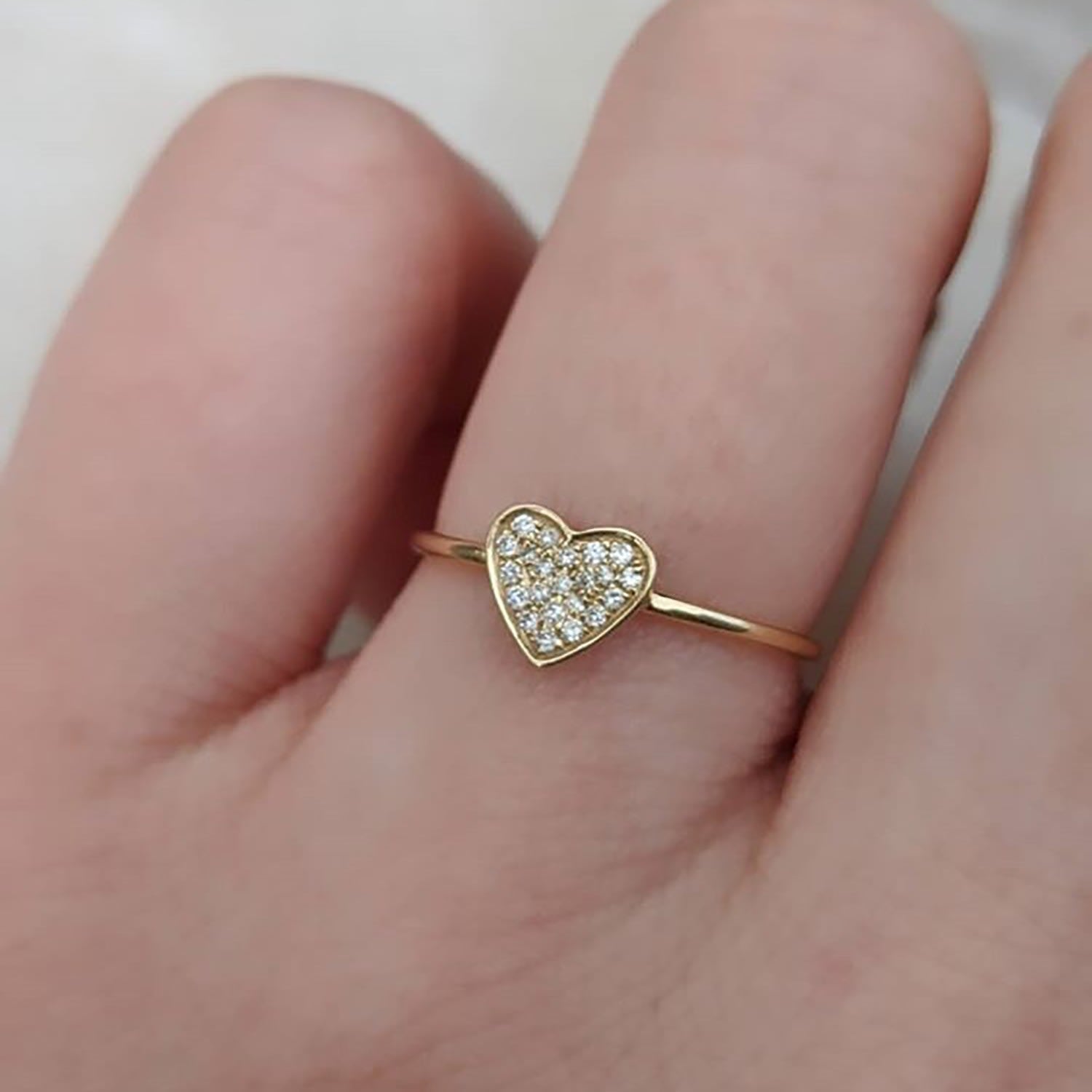 Heart Ring With Diamonds