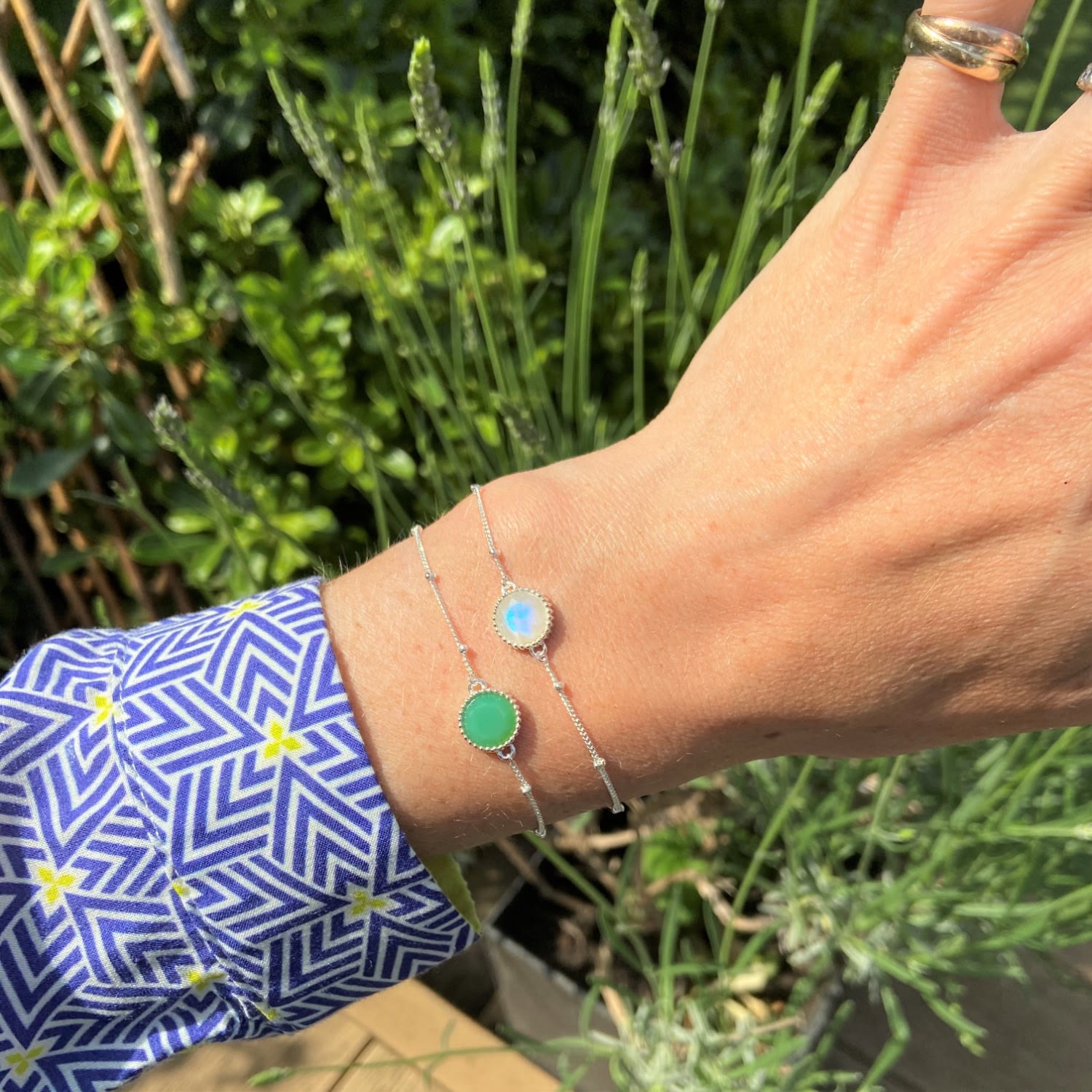 Barcelona Silver May Birthstone Bracelet Chrysoprase