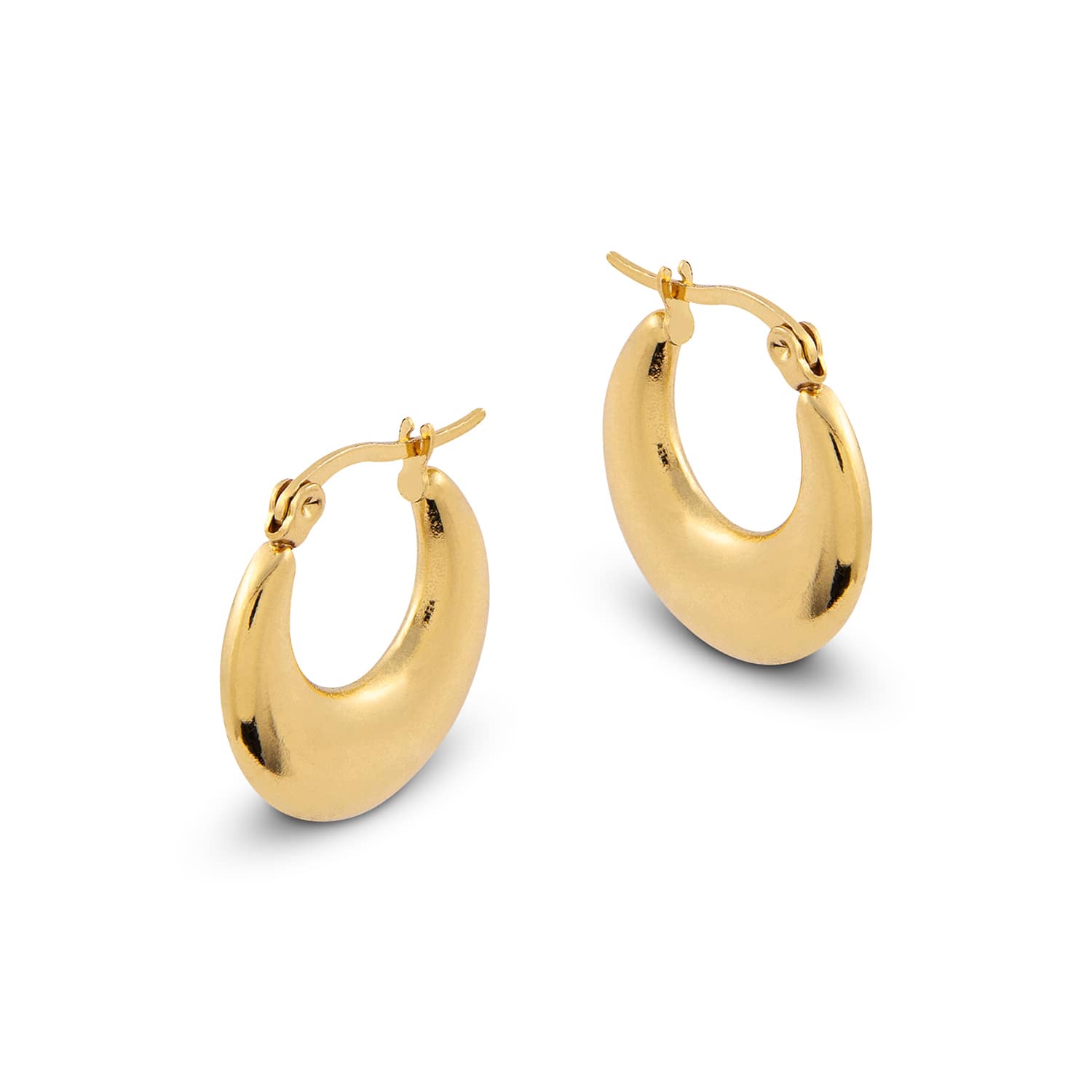 Lola Flat Moon Hoop Earrings