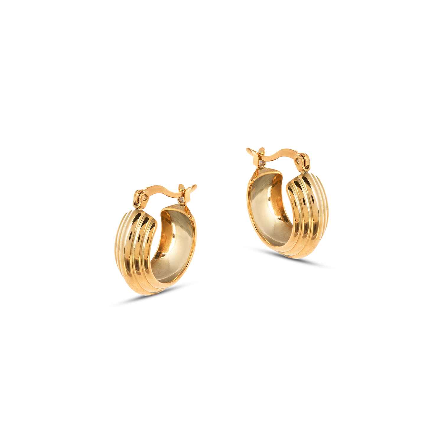 Lola Mini Ridge Gold Hoops