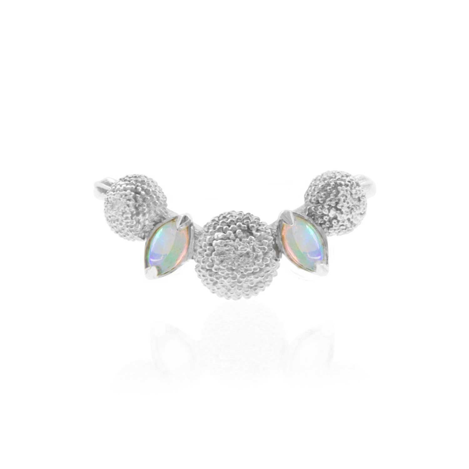 Dahlia Opal Ring - Silver