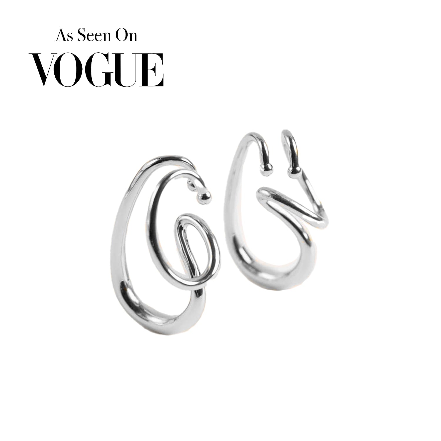 London Ear Cuff Silver Climber Edgy Contemporary Minimalist Modern Trendy Statement Non Pierced