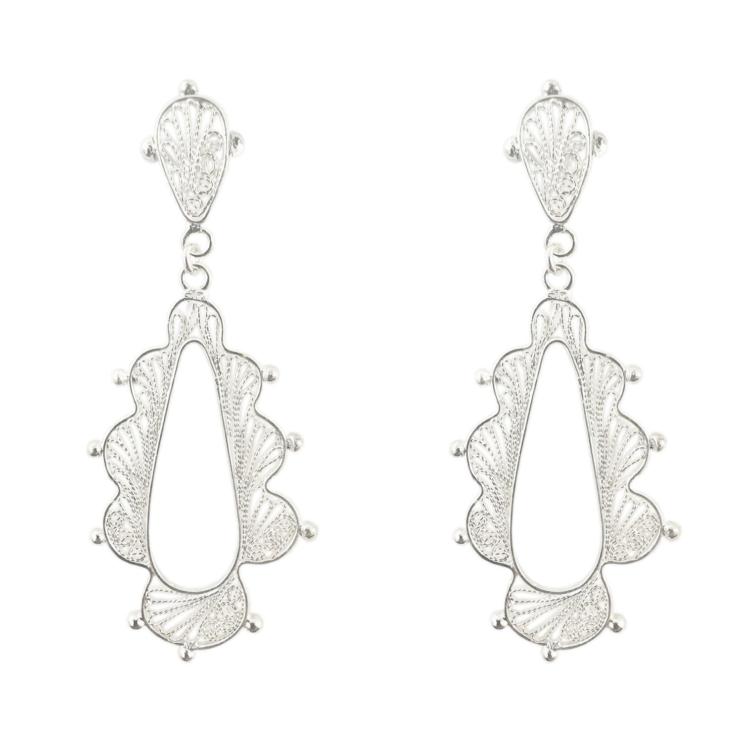 Long Candelita Silver Earrings
