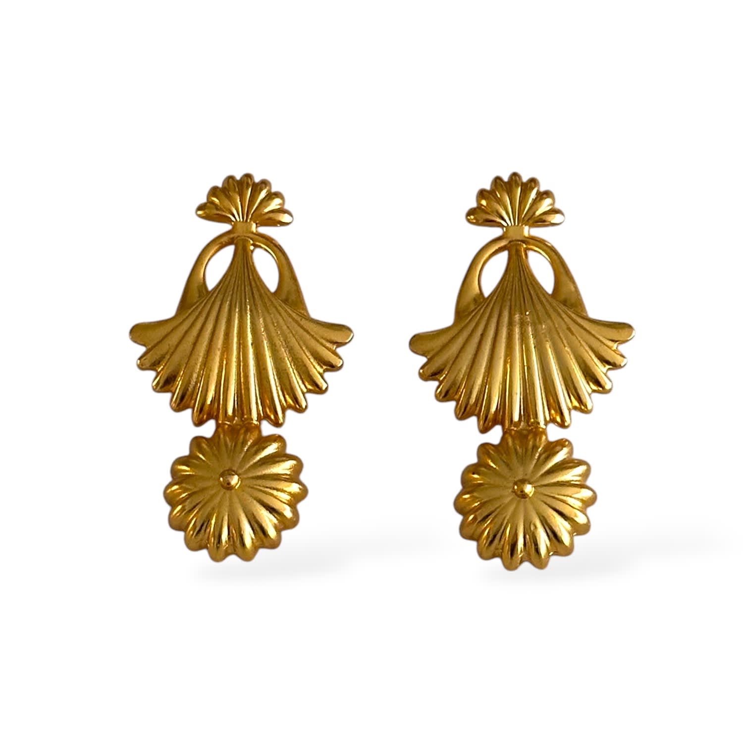 Long Gold Design Earring