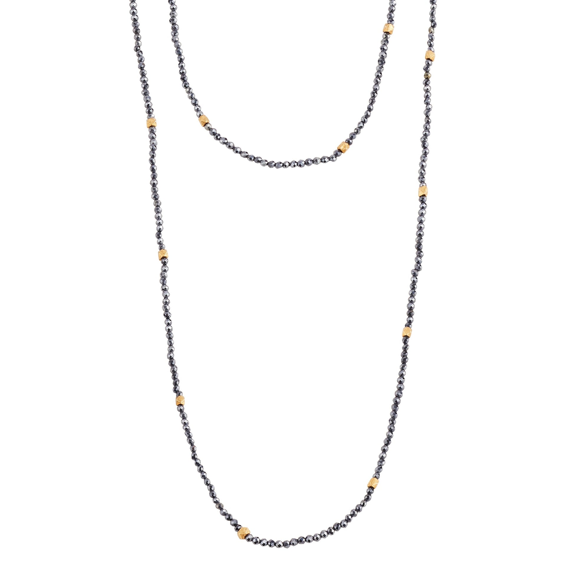 Long Necklace Strand - Black Spinel