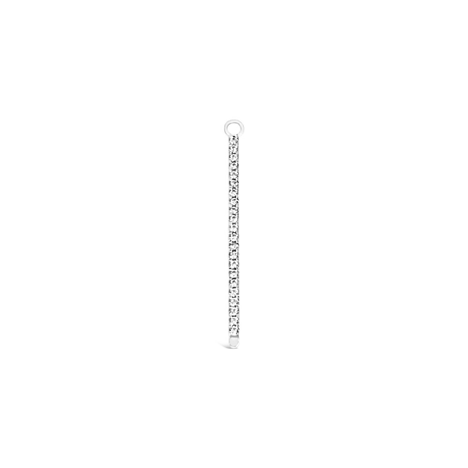 Long Single Earring White Cz Charm Stick