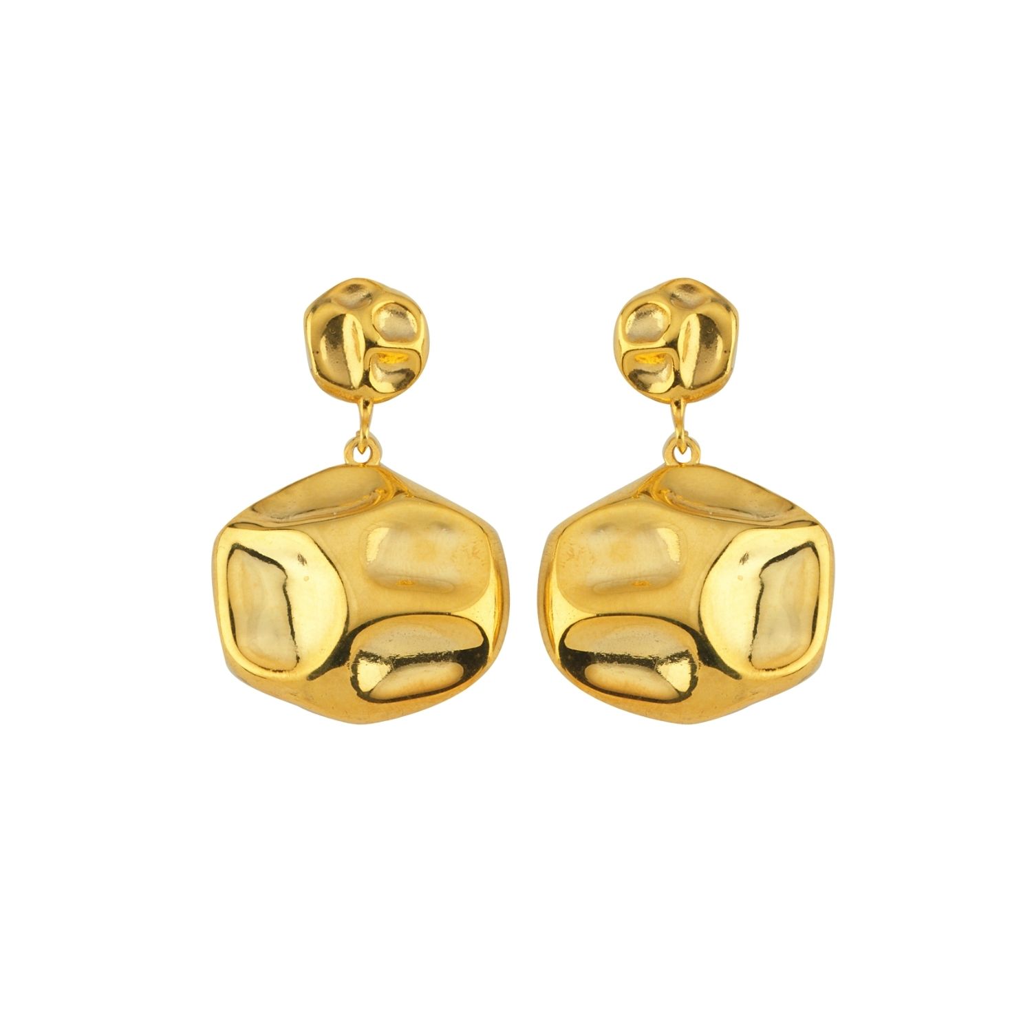 Lora Dangle Round Amorphous Earring Gold